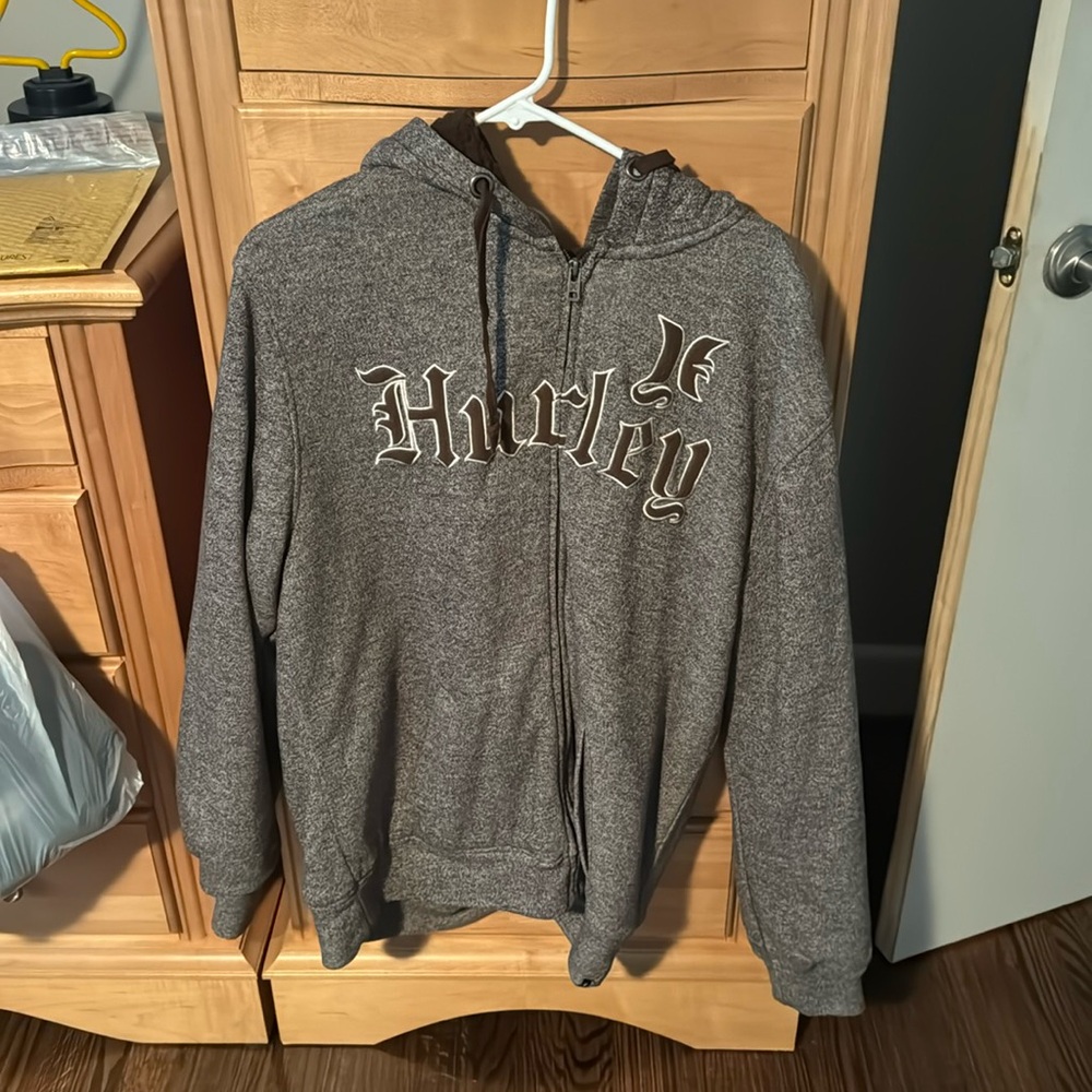 Hurley men’s zip up hoodie medium fleece